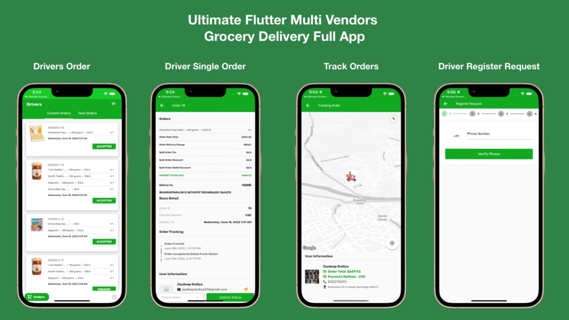 Grocery / Delivery Services / Ecommerce Multi Vendors (Android + iOS + Website) Flutter 3 / Laravel v5.0