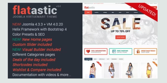 Flatastic Responsive Multipurpose VirtueMart Theme - Joomla